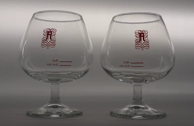 Asbach Uralt Schwenker "Rotes Logo" Gläser 2 Stück 0,2/0,4cl Glas Weinbrand Neu