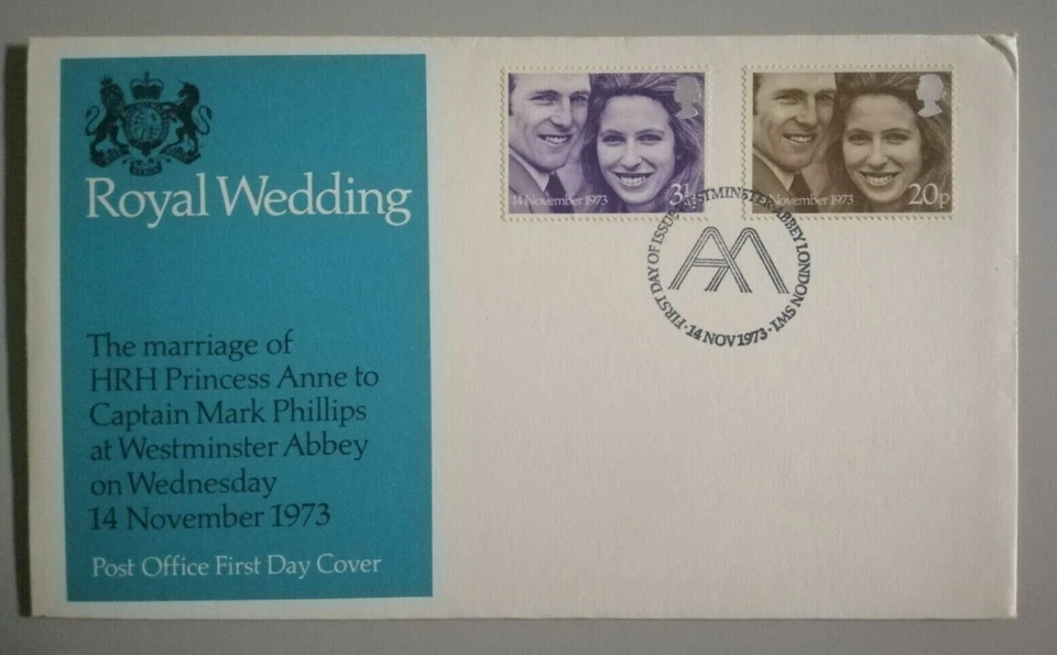 Royal Mail FDC 1973 - Royal Wedding (2v Stamps Cover) - Image 1 of 2