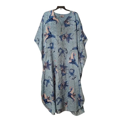 Simply Basic Kaftan MuuMuu Azul Floral Tigre Lirio Para Mujer Talla Única Foto 1 de 4