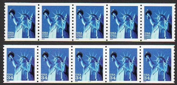 3452 (34c) & 3476 34c Statue of Liberty PS5 MNH - Image 1 of 1