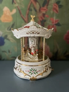 Lenox Holiday Santa Millennium Centerpiece Musical Carousel Music Box Works - Picture 1 of 23