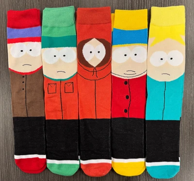 COMEDY CENTRAL Brand New - One Size Fits Most - South Park - 5 Pair Crew Socks