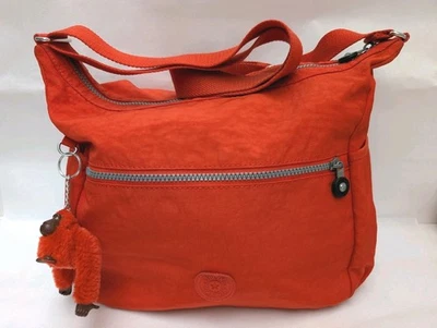 Kipling Medium Umhängetasche Messenger rot Jessica Affe Anhänger gebrauchter Zustand  - Bild 1 von 4