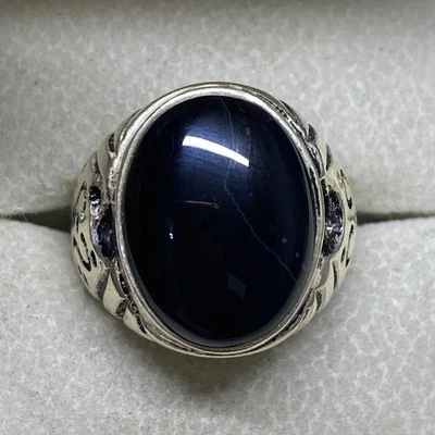 Anillo de plata de ley 925 para hombre piedra preciosa de ónix negro natural regalo para él todos los tamaños Foto 1 de 4