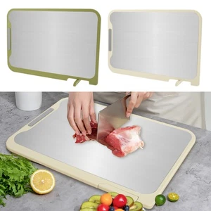 Stainless Steel Cutting Board Food Grade Chopping Board Double Sided qiJdZ - Picture 1 of 22