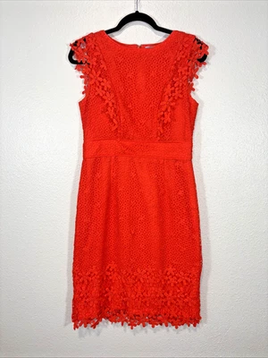 Vestido Vaina Antonio Melani Naranja Encaje Para Mujer’s 6 Midi Floral Cóctel Fiesta Foto 1 de 4