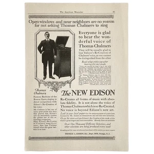 1916 The New Edison, Edison's Re-Creation Phonograph  Vintage Print Ad - Picture 1 of 1