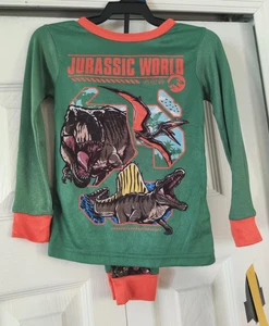 Pigiama Jurassic World bambino dinosauro manica lunga camicia e pantaloni set taglia 4 - Foto 1 di 4