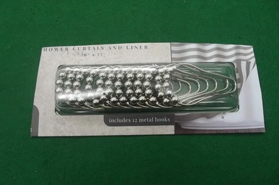 12 New Shower Curtain Hooks, Chrome plated w/roller bearing. Sealed Package — 第 1/2 张图片