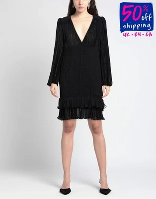 PVP €366 BYTIMO Mini Vestido Cambio Talla S Azul Volantes Encaje Forrado Manga Larga Foto 1 de 4