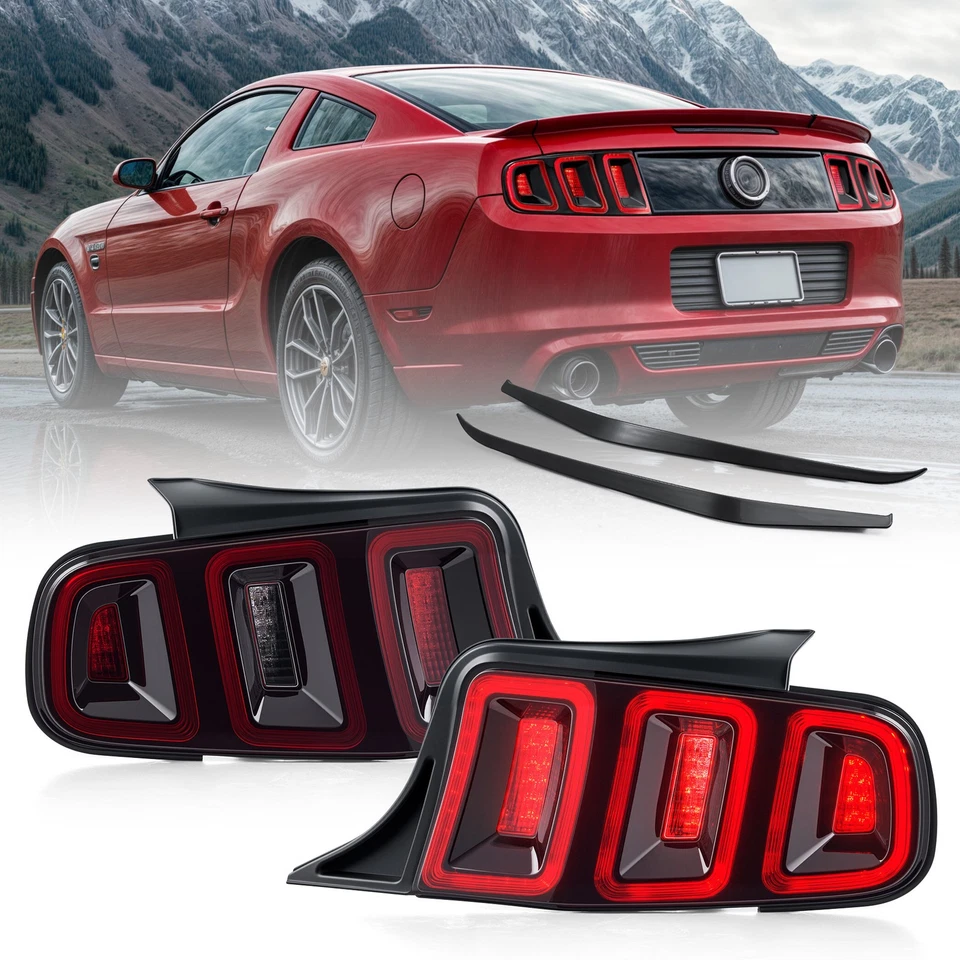 For 2010-2014 Ford Mustang Full LED w/ Sequential Tail Lights Red Brake Lamps Foto 1 de 4