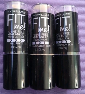 3X Maybelline Fit Me Matte + Poreless Shine Free Stick 115 Ivory New - Picture 1 of 1