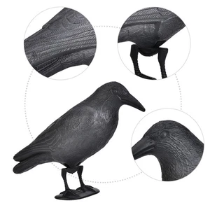 Crow Decoys Statue Simulation Crow Hunting Baits Tool For Park Garden Decor ZM - Picture 1 of 10