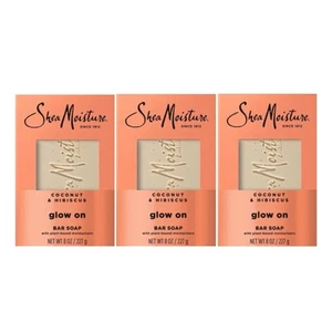 3x SheaMoisture Glowing Radiance Moisturizing Bar Soap - Coconut & Hibiscus, 8oz - Picture 1 of 4