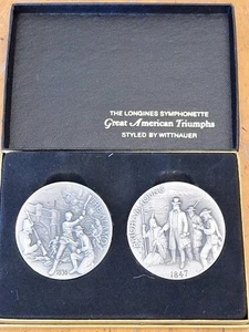 Longines Sterling Silver Coins .925 1847 Brigham Young & The Alamo 1837 - Picture 1 of 9