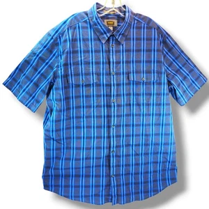 Foundry Supply Button Up Dress Shirt Men's XLT Blue Striped Short Sleeve Comfort - Picture 1 of 10