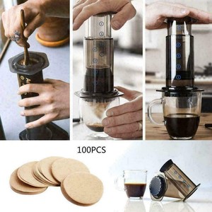 100pcs Coffee Filter Round Pot Filter Paper Remove Rugged Easy Sediment Use E8O0