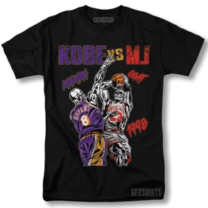 Kobe Bryant vs Michael Jordan Shirt Mamba vs Goat Vntg Graphic Design T-Shirt - Picture 1 of 1