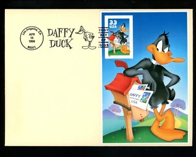 US FDC #3306a None 1999 Los Angeles CA Duffy Duck Loony Tunes WB Cartoon HC - Image 1 of 2