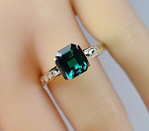 10K Yellow Gold Diamond Ring With Emerald Cut  size 9.25