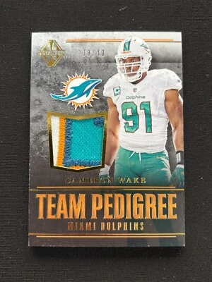 Cameron Wake 2017 Majestic Team Pedigree Game Worn Patch Miami Dolphins 38/49 - Image 1 of 2