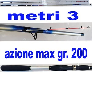 Canna Pesca Bolentino Metri 3 Calamari Dentice Orata Sgombri Tombarelli - Foto 1 di 1
