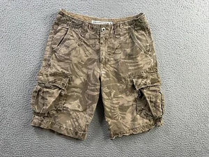 American Eagle Shorts Mens 31 Tan Floral Hawaiian Camo Cargo Longboard Y2K - Picture 1 of 11