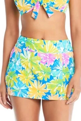 NEW Bleu Rod Beattie High-Waisted Tropical Print Skirted Swim Bottom NWT 20W $75 - Image 1 of 4