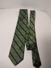 Brooks Brothers Green Stripe Tie 100% Silk Made In USA Geometric 46 Inch Makers