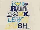 Nike I Love To Run Girls Athletic Sports T-shirt Rhinestones White size 16 XL