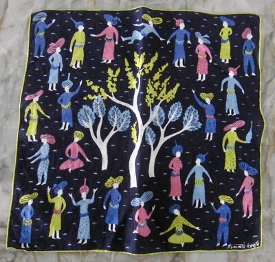 Pañuelo firmado por Tammis Keefe Hankie Hanky turbante étnico de colección 14" x 14" raro Foto 1 de 4