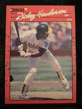 1990 Donruss  #304 Rickey Henderson Oakland Athletics MLB Vintage Collectible