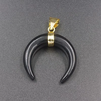 Piedras Preciosas Naturales Buey Cuerno de Toro Cuerno de Toro Reiki Chakra Cuentas Colgantes Dorado Foto 1 de 4