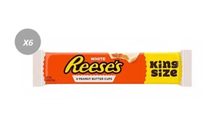 908871 6 x 79G PACKET REESE'S REESES WHITE CHOCOLATE PEANUT BUTTER CUPS KING - Picture 1 of 1
