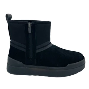 UGG CLASSIC TECH MINI BLACK WATERPROOF ZIP SUEDE SHEEPSKIN WOMEN'S BOOTS US 6 - Picture 1 of 9