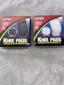 LHG Sports Volleyball Knee Pads Black & White One Size Fits All Lot Of 2 - Picture 1 of 5
