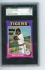 1975 Topps Mini #628 RON LeFLORE Detroit Tigers NM/MT+ SGC 8.5 rookie card