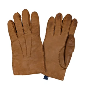 Guantes POLO RALPH LAUREN De Colección Cuero Forrados de Cachemira Talla 10 Hechos en Inglaterra Marrón - Imagen 1 de 5