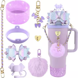 Bling Stanley Cup Accessories for 40oz & 30oz Tumbler including Silicone Cute... - Picture 1 of 7