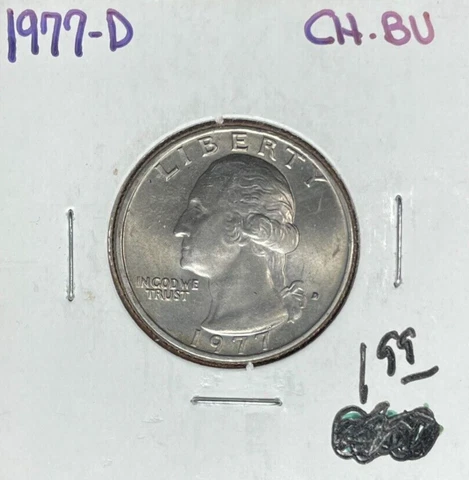 1977-D WASHINGTON QUARTER ~ CH/BU  - CLAD ~BEAUTIFUL COIN~ Cover