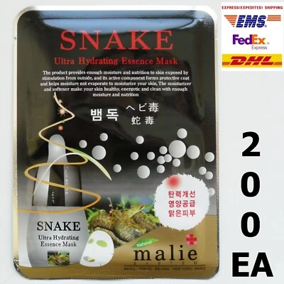 200pcs MALIE SNAKE Face Mask Packs Sheet 25g Wrinkle Care Moisture EXPRESS SHIP - Image 1 of 4
