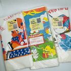 LOT 3 Vintage Gibson Crepe Tablecovers Happy Birthday 70s Boy Girl Bat Dog Doll