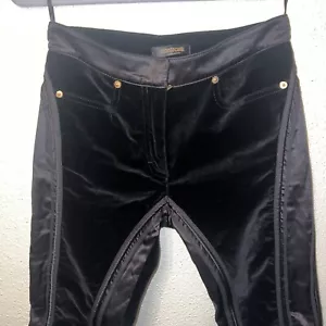 Autentici Roberto Cavalli Marrone Velluto Capri Basso Pantaloni Jeans Donna XS - Foto 1 di 24