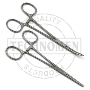 15cm MOSQUITO TOOTHED HOLDING FORCEPS CLAMPS SURGICAL VETERINARY STRAIGHT CURVED - Picture 1 of 4