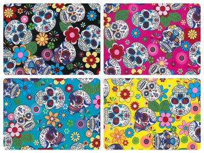 Cotton Poplin Fabric - Mexican Candy Sugar Skull - 112cm wide - Rose & Hubble