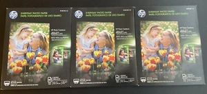 3 NIB HP Everyday Photo Paper Glossy 8.5 x 11 Unopened Packs Q8723A (150 Sheets) - Picture 1 of 2