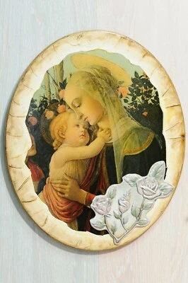 QUADRO MADONNA E GESU'  stampa fine con argento 925 con particolari fatti a mano - Immagine 1 di 4