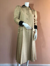 Vintage linen duster, car coat from Paramount Studios Hollywood, velvet trim