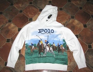 Men's (XXL) POLO-RALPH LAUREN (Graphic Vintage Players) Hoodie Fleece Sweatshirt - Picture 1 of 4