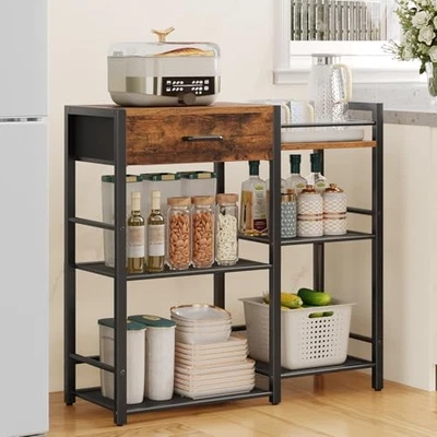  Gabinete de barra de café, estación de soporte de café de granja, estación de cocina de 6 niveles  Foto 1 de 4